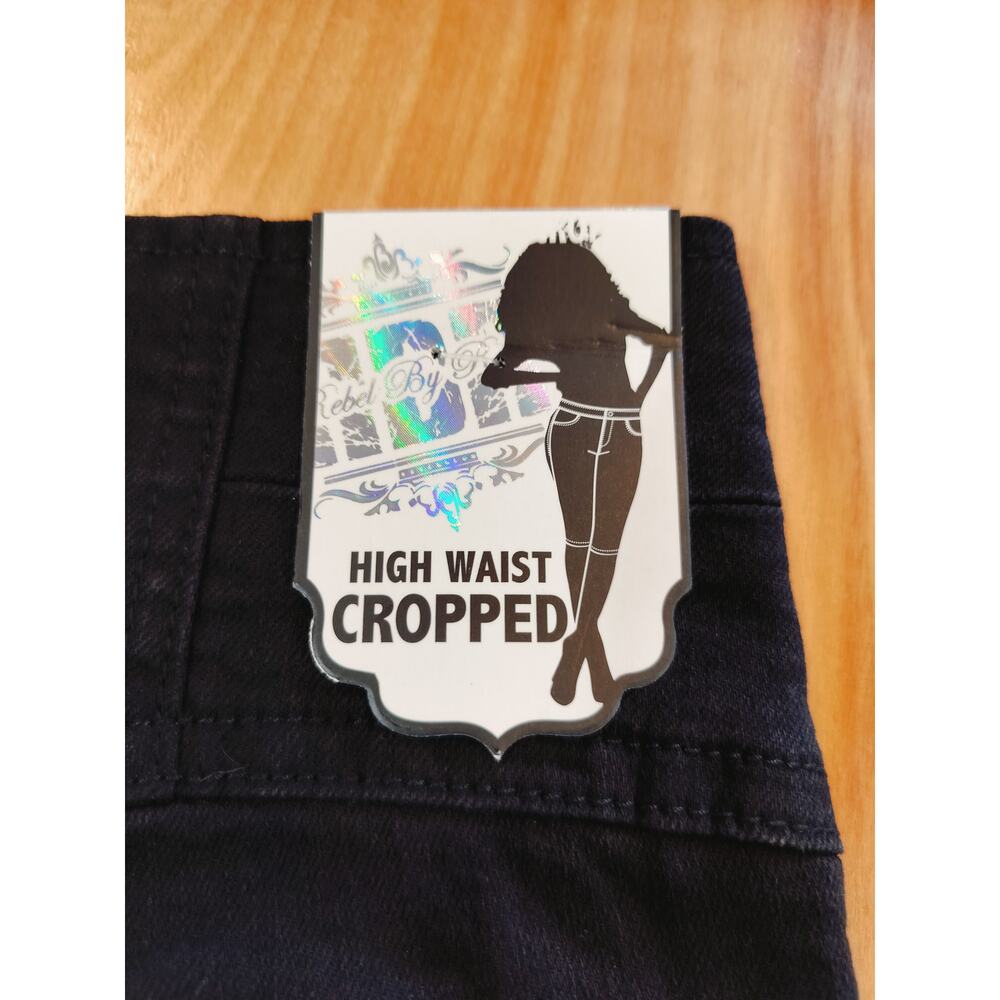 Rebel By Right High Waist Cropped Black Jeans Womens Size 1 Skinny - Picture 5 of 9